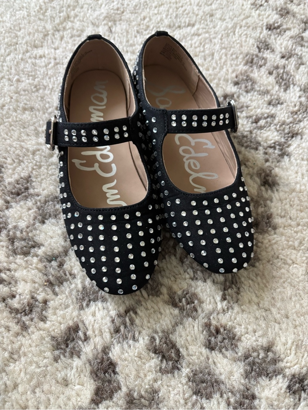 Sam Edelman Kids Black Studded Mary Jane Flats